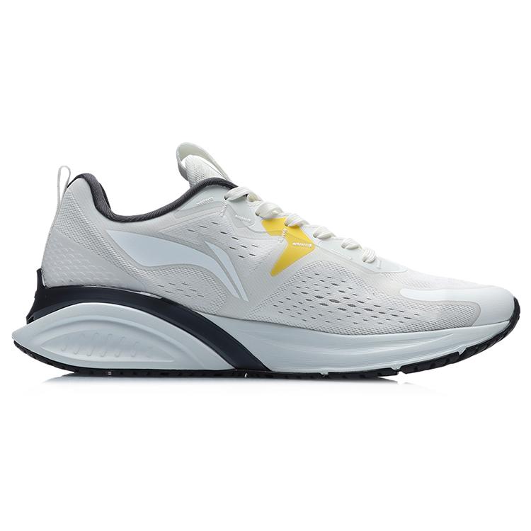 Li Ning Cushioning Slip Resistant Abrasion Resistant Low top Running Shoes Unisex Gray Yellow ARHR049-1