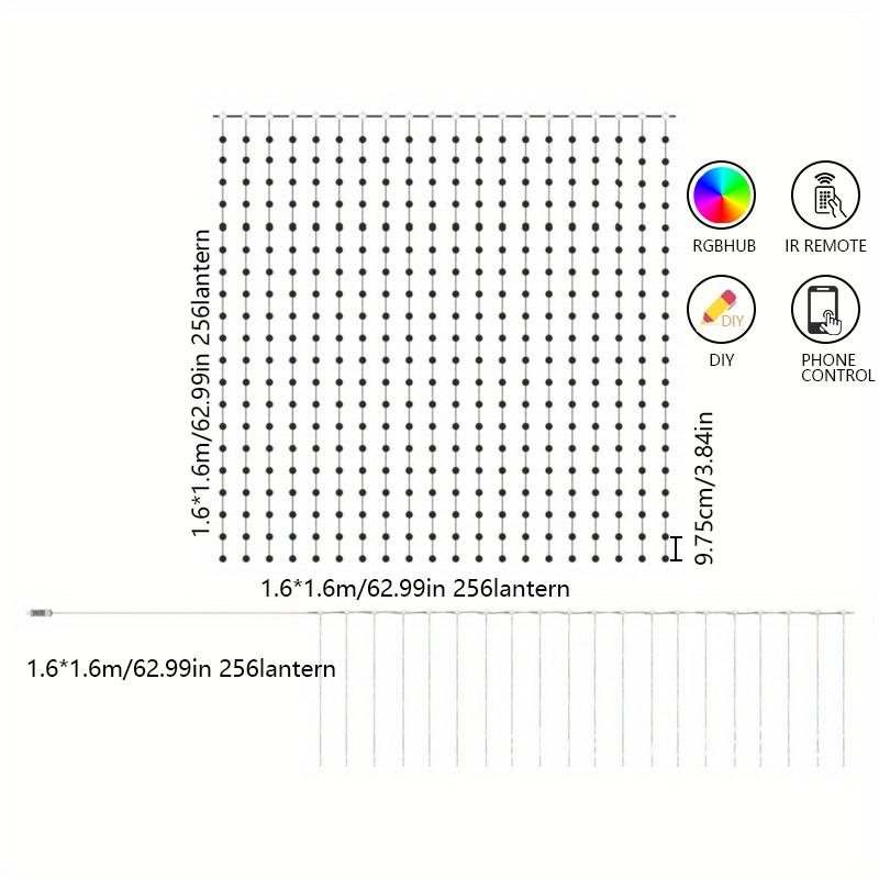 

RGB Curtain Light DIY Fairy Light Color Changing Wall for Backdrop Bedroom Living Room Easter Valentine’s Independence Day Decor