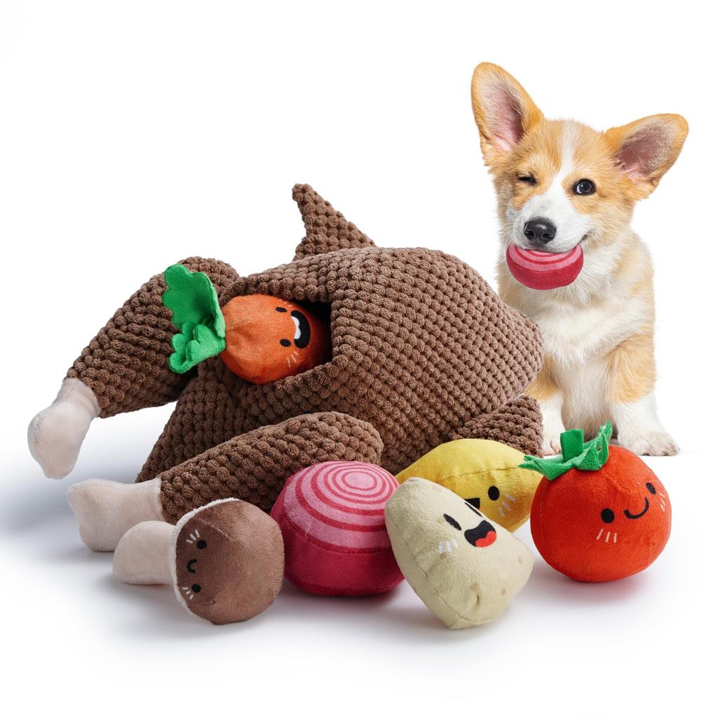 The Nocciola Turkey Squeaky Dog Toy is designed to keep your dog It doubles as a puppy teething toy and an interactive toy to relieve Perfect for