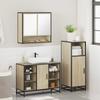 3 Piece Bathroom Furniture Set Sonoma Oak Wood Based Material