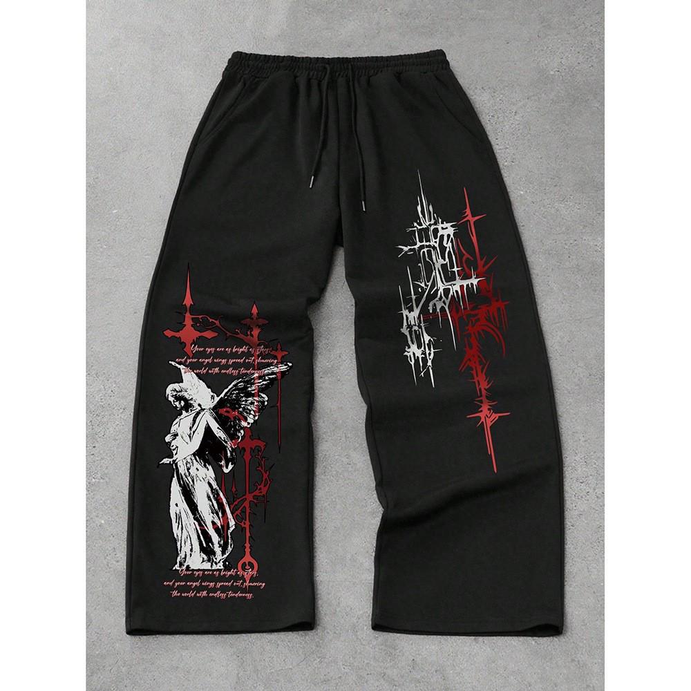 Pantaloni de Catifea Casual Trendy Hip Hop pentru Bărbați, Croială Largă