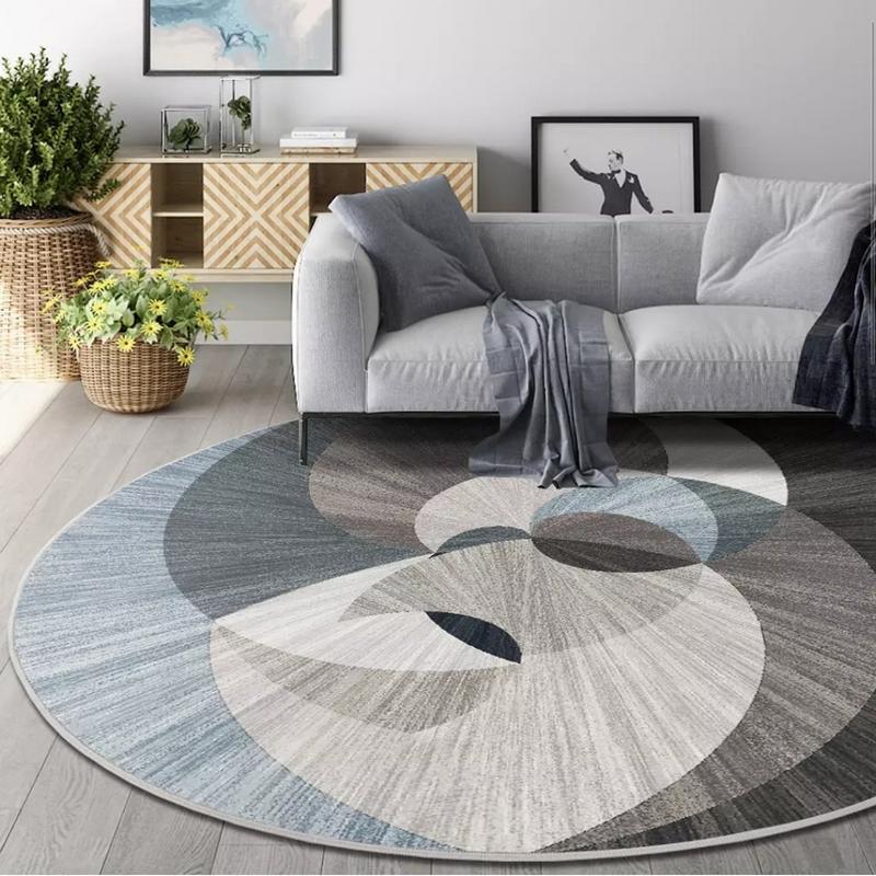Modern Round Rugs Living Room Decoration Teenager Bedroom Decor Carpets Sofa Coffee Table Area Rug Non-slip Carpet Floor Mats