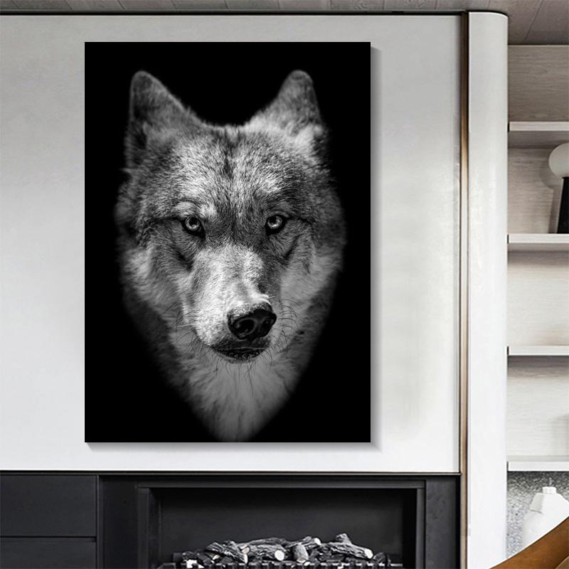 Grassland Wolf Animal Poster Print Canvas Wall Living Room Art Pop Art Home Decoration