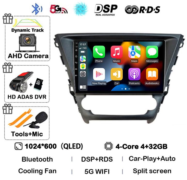 Android 14 Carplay Auto WIFI+4G For Toyota Avensis 2018 2019 2020 Car Radio Multimedia GPS Stereo Video Player DSP 360 Camera BT