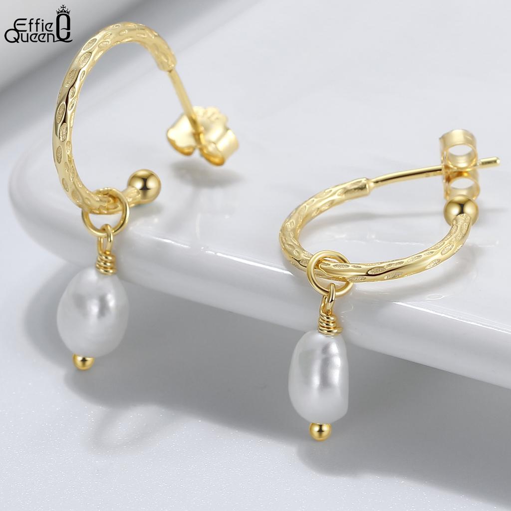 Effie Queen Handpicked AAA+ Quality Natural Pearl Earrings Dangle 925 Sterling Silver Popular Banquet Party Jewelry Gift GPE16