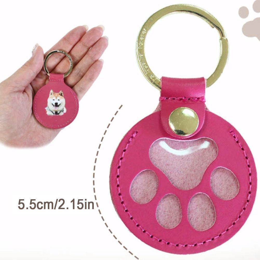 1Pcs Japanese Style Pet Hair Storage Leather Case Cat And Dog Commemorative Key Pendant DIY Name ID Card Creative
