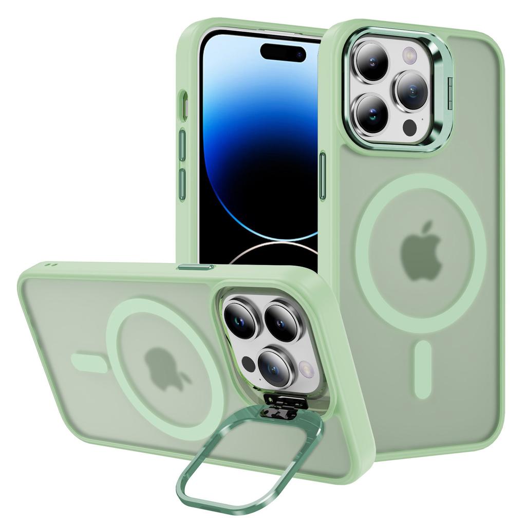 For iPhone 14 Pro Max Case Skin-Touch PC+TPU+Metal Phone Cover Compatible with MagSafe