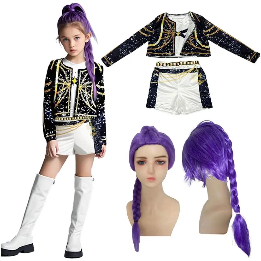 Déguisement d'Halloween Rumi Cosplay Costume de Guerrier Perruque Déguisement Fille Rummy Cadeau d'Anniversaire Ensemble de Vêtements de Performance pour Carnaval 110