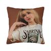 Singer Sabrina Carpenter Square Pillow Cases Pop Music Cushion Cover Vintage Zippered Decor Pillowcase For Home 45*45Cm