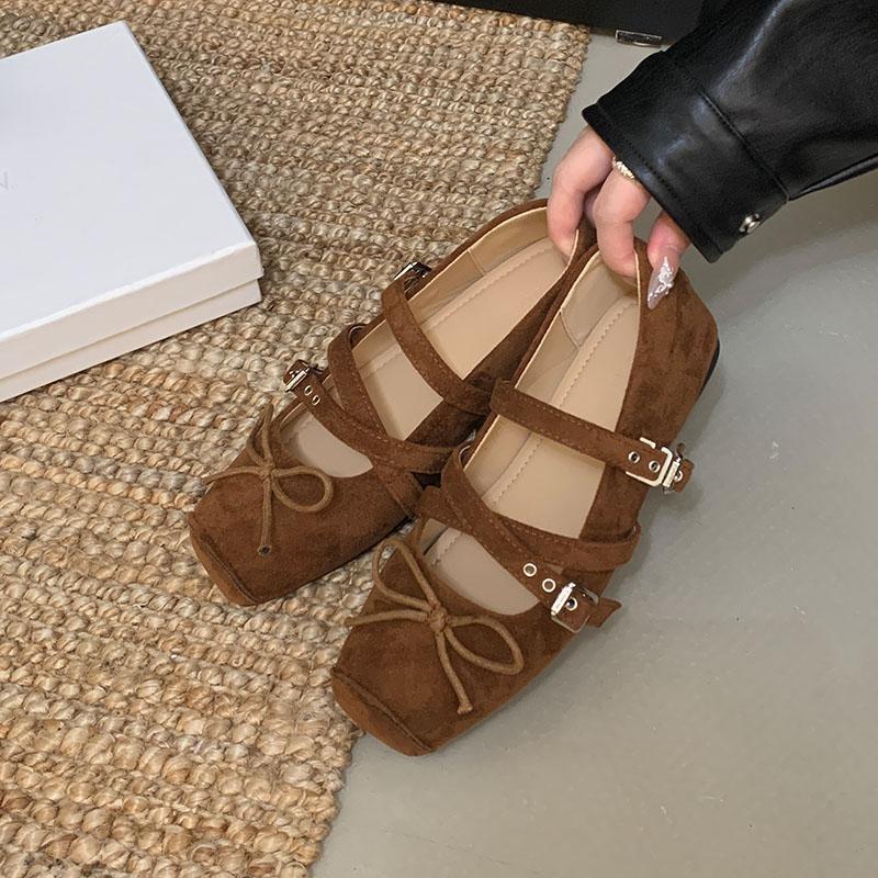 

Мода Мода Ремешок с пряжкой Женские туфли-лодочки на плоской подошве Обувь с бантом-бабочкой Мягкие женские туфли на плоской подошве с неглубоким вырезом 35 коричневый