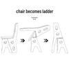 Solid Wood Folding Ladder Chair: Dual-Use, Multifunctional 4-Step Indoor Stool