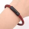 1pc/bag 19/21cm Stainless Steel Connector Genuine Leather Rope Simple Design Bracelet Birthday Party  Man Women Jewelry Gift