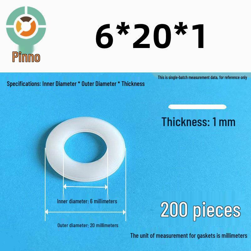 Thickened Nylon Plastic Flat Washer: Hard Plastic Gasket M2-M16