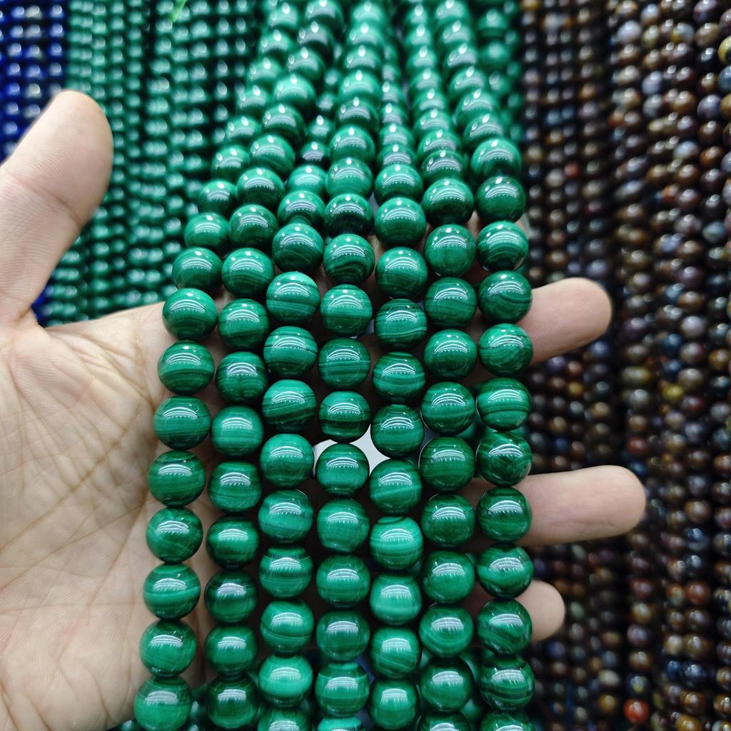 7A Grade Natural Malachite Round Beads for DIY Jewelry Bracelet Making
