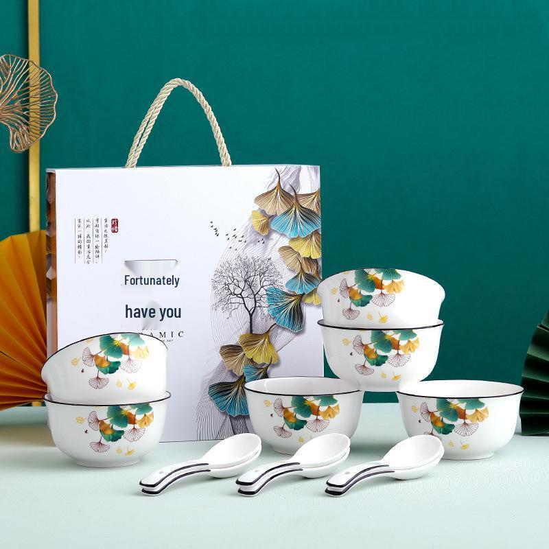 Wutuo Keramikschüssel & Löffel Geschirrset