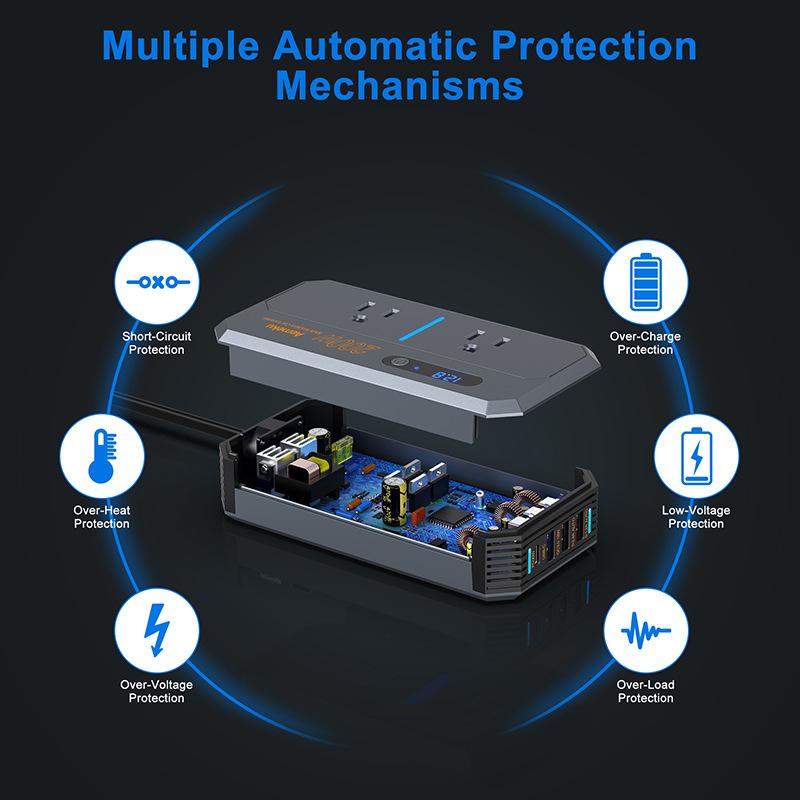 Car Inverter 200W DC 12V To AC 220V 110V Transformer Convert Multi-function Socket Converter Car Inverter Power Adapter Inverter