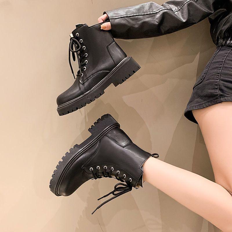 British Martin boots women's 2025 autumn and winter new retro thick-soled velvet fashion versatile popular women's boots