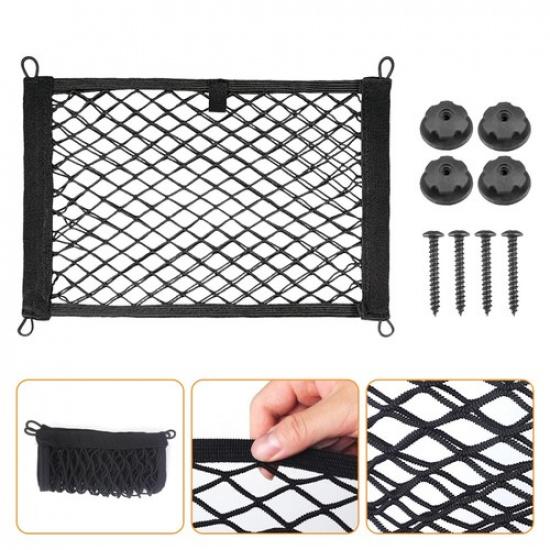 Car Trunk Storage Net Elastic Mesh Cargo Pocket Bag Organizer Black For 25*35cm