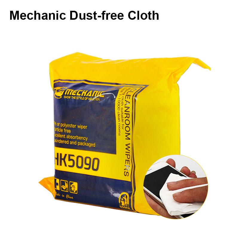 

Dust-Free Cloth MECHANIC HK5090 10*10CM 50/100/400PCS Cellphone Tablet LCD Screen Back Cover Glass Camera Dust Removal Wiper 50PCS 10X10