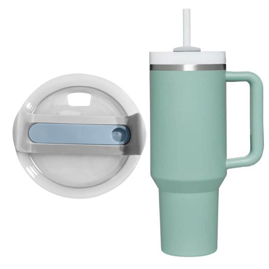 40 אוז מכסה כוס כוס כוס כוס מזון בדרגת מזון עמיד בפני התזה חור קש חור קש רזה כיסוי החלפת כוס כוס