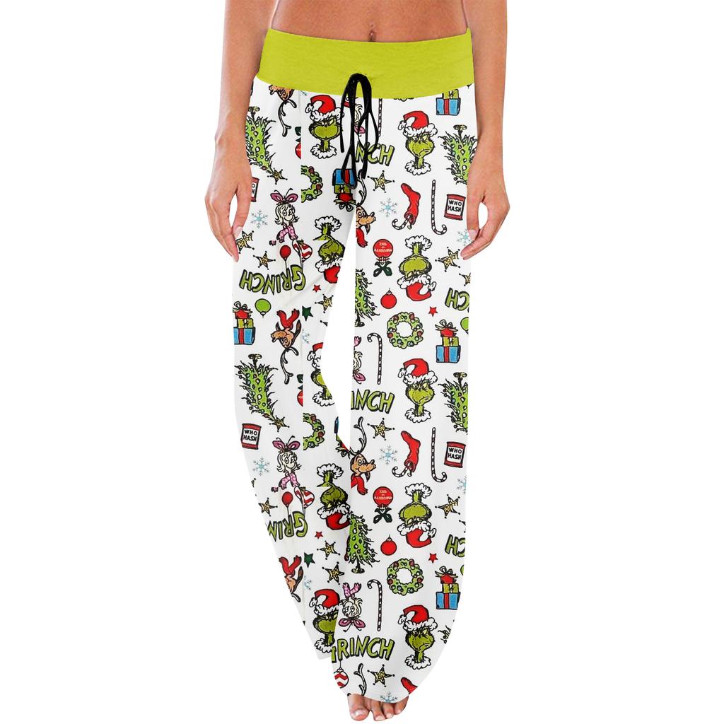 Anime-Pyjamahose, Nachtwäsche, lässige Hose mit Kordelzug und elastischer Taille, bequeme, gerade, lockere Yoga-Hose