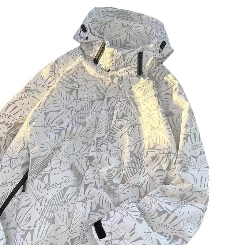 Mens Streetwear Jacket Fall Winter Loose Fit Waterproof Windproof Functional Hooded Work Coat