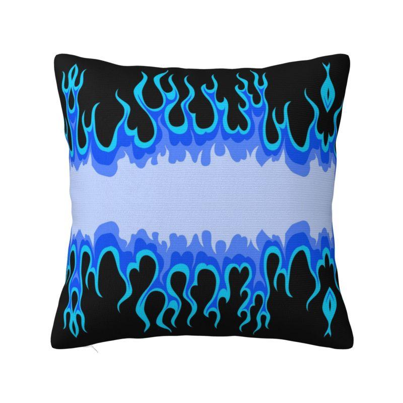 Fashion Red Burning Fire Racing Flames Cushion Cover Velvet Throw Pillow Case for Car Square Pillowcase Bedroom Decoration