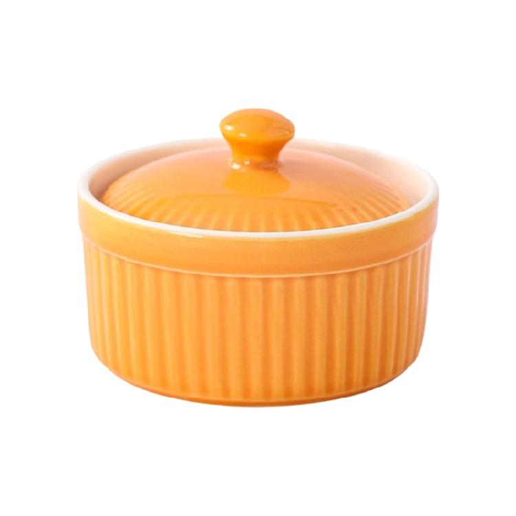 Miniature Covered Porcelain Ramekin Oven Safe Pottery Bowl For Daily Cooking And Meal Preparation