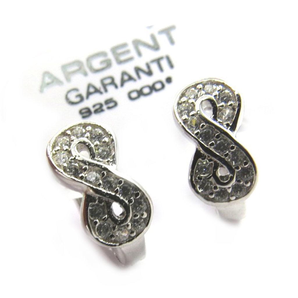 

Les Trésors De Lily [M6700] - Белые серебряные серьги-кольца Infini