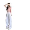 2025 Women's Summer Yamamoto Bow Wide-Leg Pants: Loose, Straight-Leg, Casual Fit for Petite Sizes 145-150