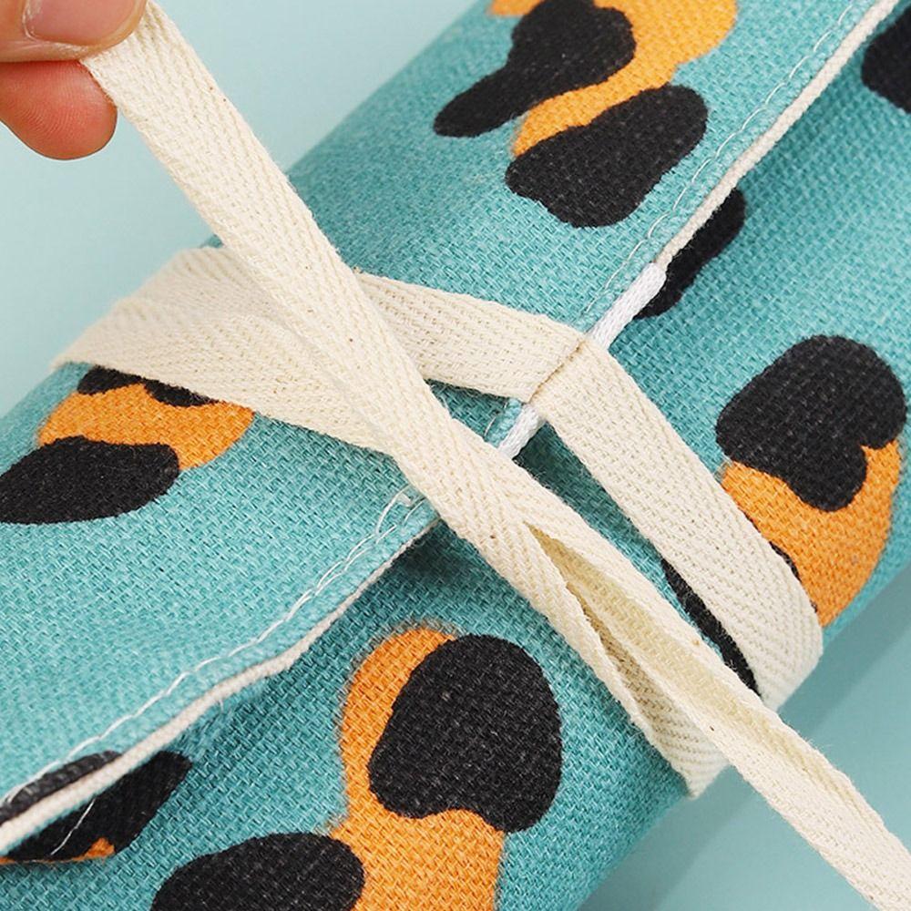 12 Holes Pen Bag Canvas Stationery Organizer High Quality Pen Case