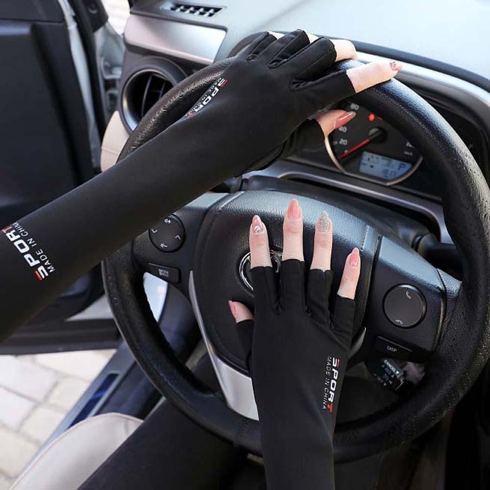 Zwei Finger mit freiliegendem halbem Finger Eisärmel Sonnenschutz Anti-UV-Armärmel Für Frauen