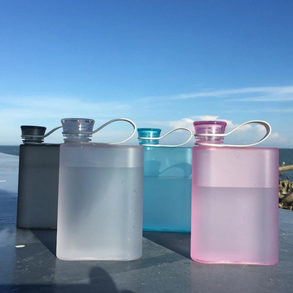 Transparent Flat Water Bottle 220ml Flat Drinks Kettle High Quality A5 Paper Cup Bottle