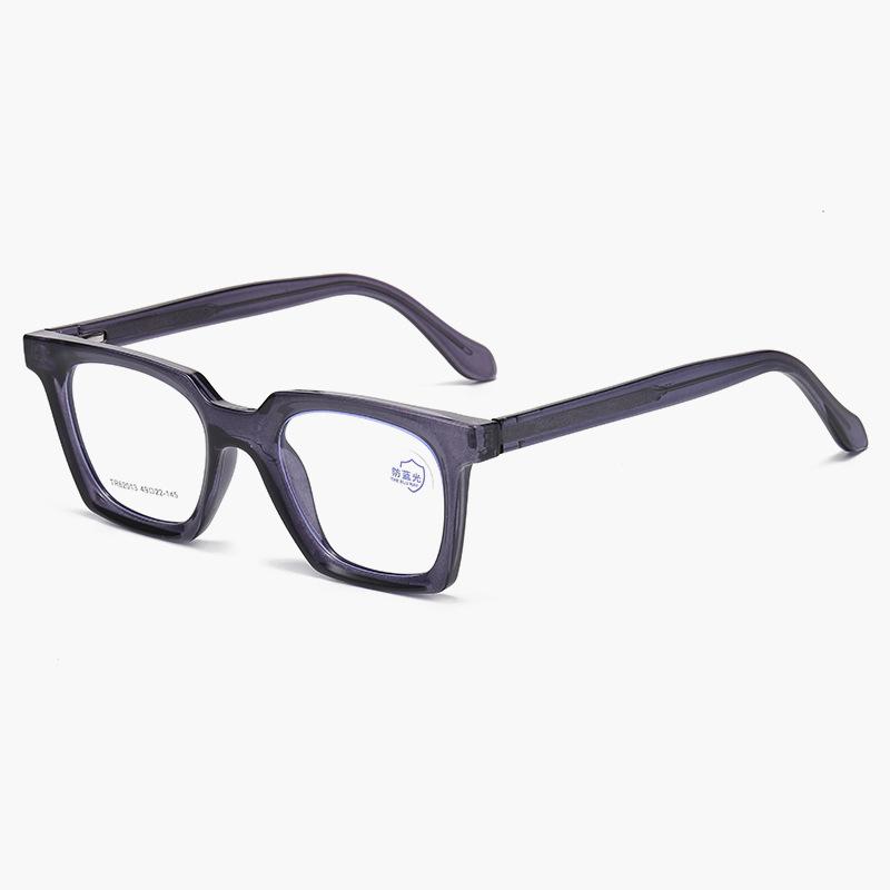 Cross Mirror Square Eyeframe Male Internet Celebrity Versatile Anti Blue Light Female Advanced Sensitivity TR90 Black Frame Can Be Paired With Myopia