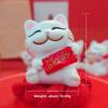 Fortune Cat Resin Figurine - Lovely Office Desk Decoration, Stress-relieving Gift for The Workplace, Home Toy Figurine