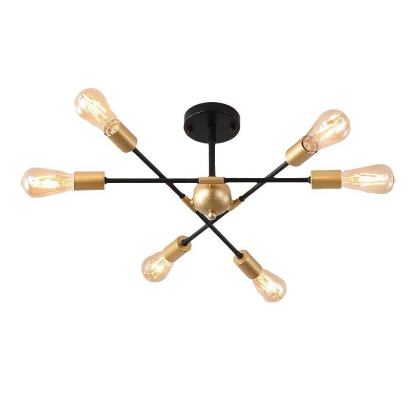 Simple Living Room Bedroom Dining Room Study Retro Industrial Wind Iron Chandelier