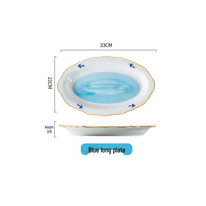 ZISIZ Japanese Style Ceramic Fish Plates