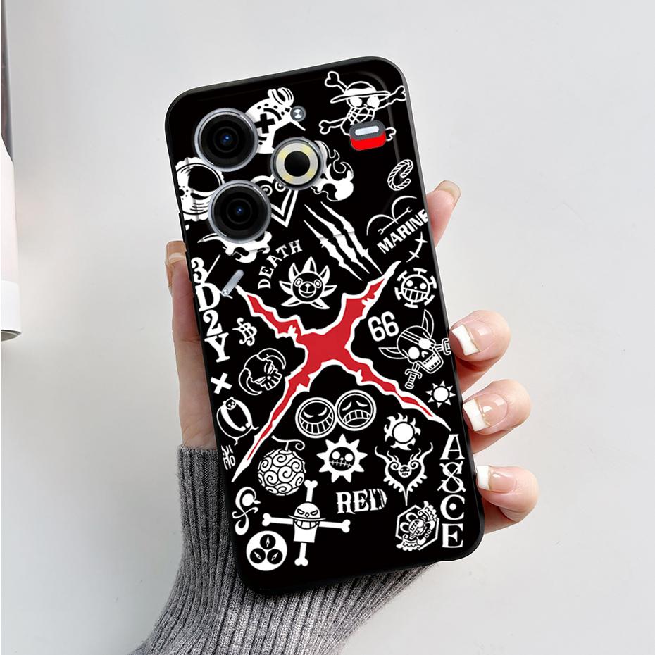 6.78" For Tecno Pova 6 Neo Case Pova6 Neo Back Cover Stylish Pattern Black Silicone Soft Phone Cases For Tecno Pova 6 Neo Fundas