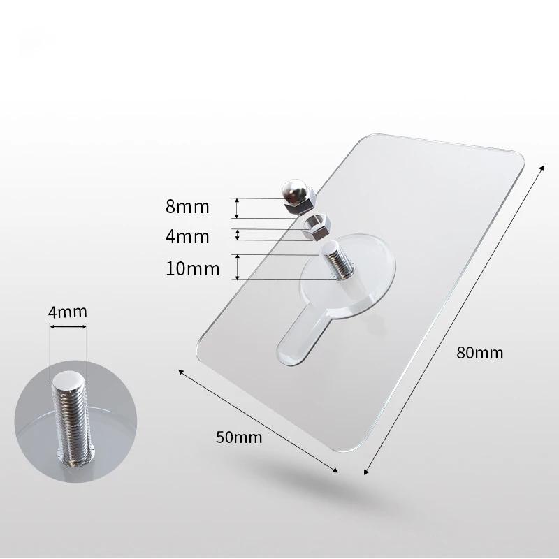 10pcs Punch Free Screws Hook Hanger Screw Free Sticker Wall Adhesive Hooks for Mount Wall Shelf Picture Hanging Kitchen Bathroom