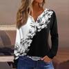 Women's T Shirt Tee Button Long Sleeve Daily Weekend Fashion Basic V- Neck Regular Top