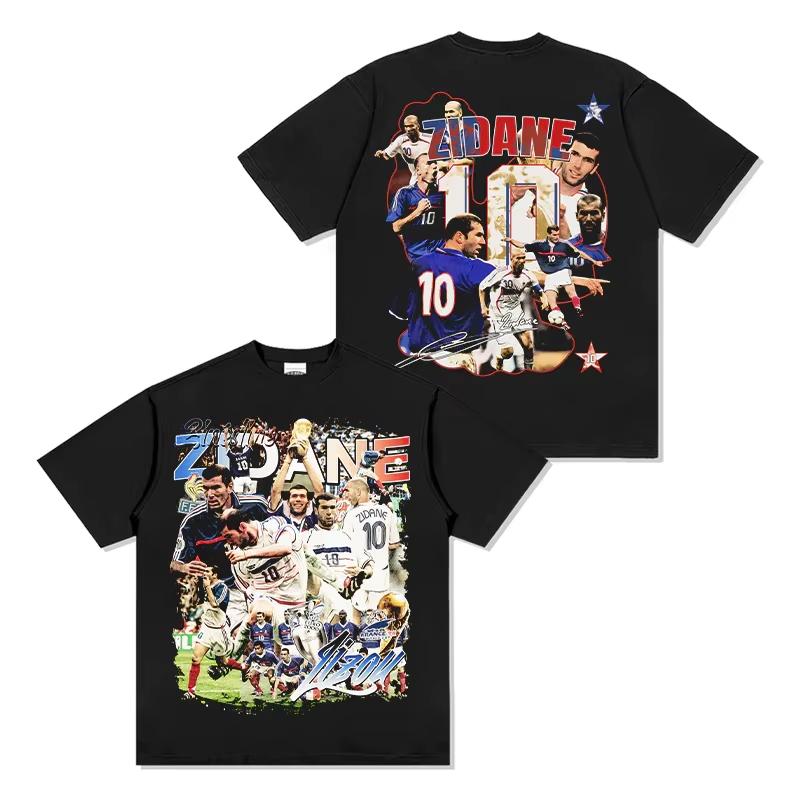 Zidane Unisexs Unisexs Tshirt Football France Jersey 1998 Champion Commemorative Shirt Summer Unisex Oversized Short Sleeve Tees