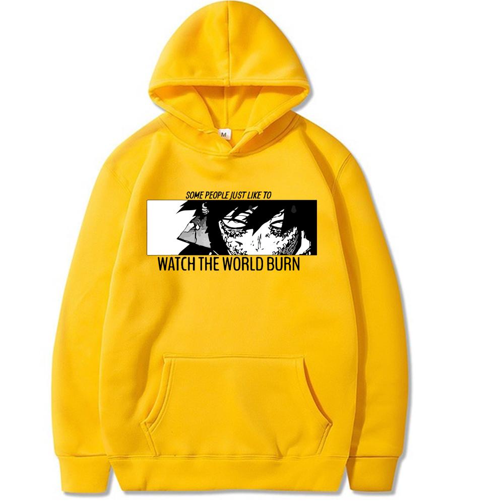 

Anime My Hero Academia Dabi Graphic Print Hooded Men Women Hoodies Oversized Manga Sweatshirt Harajuku Unisex Casual Streetwear 4XL жёлтый