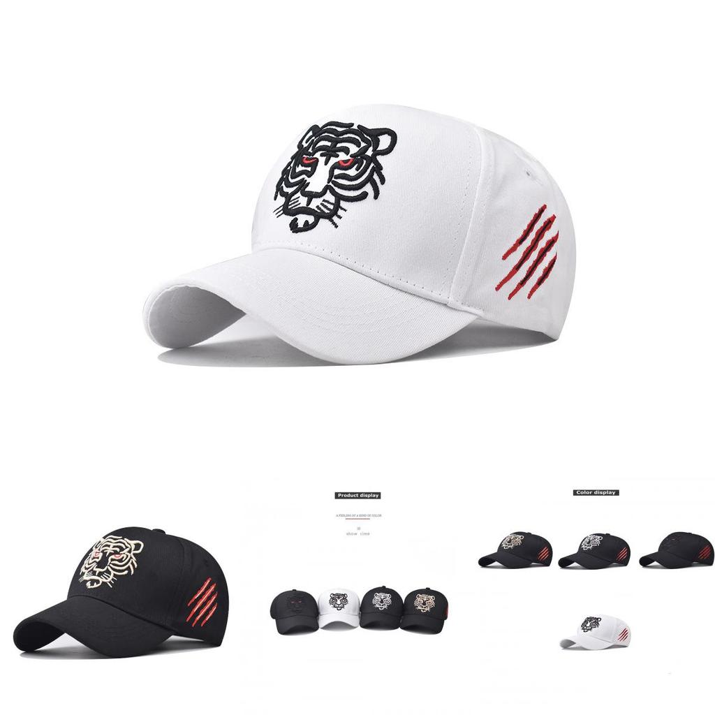 New Cross-border Tiger Head Baseball Cap With Cotton Embroidery Summer Adjustable Breathable Ins Style Hat