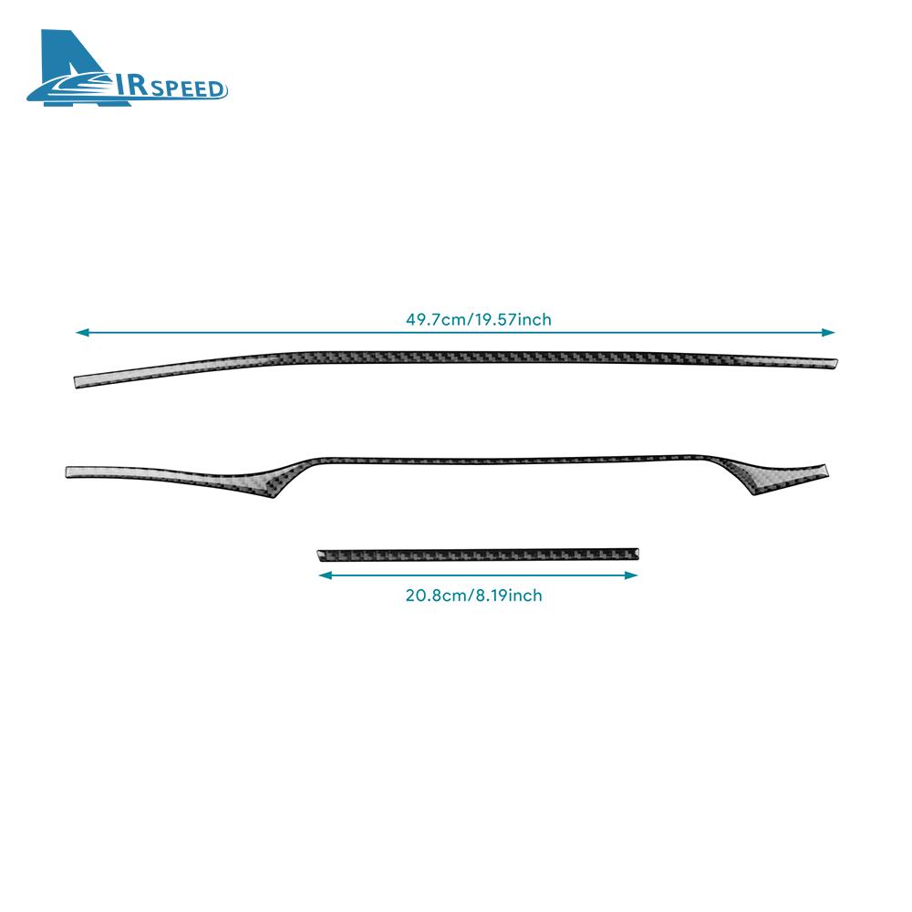 Real Soft Carbon Fiber Sticker For Kia Stinger 2019 2020 2021 2022 2023 LHD RHD Car Central Control Strip Interior Accessories