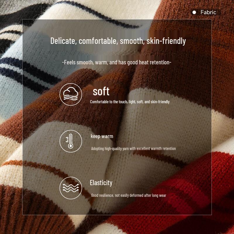 VANCL Men's Striped Colorblock Pullover Sweater