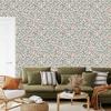 Cottagecore Flowers Wallpaper Light Gray and Coral 50x1000