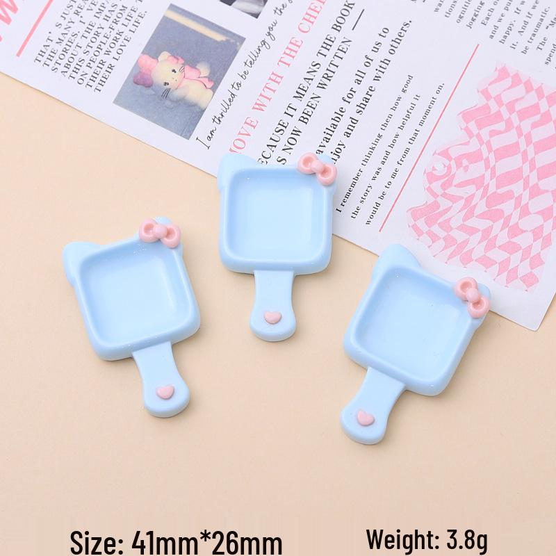 Kitten Cartoon Square Plate DIY Jewelry & Hair Clip Accessories Kit with Resin Glue