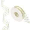 Organza Chiffon Ribbon Candy Satin Striped Sheer Craft Ribbons for Bows Making Gift Wrapping Wreath 50 Yards x 1" Decoration