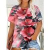 Fashion Women's Flower Printed Top Casual Simple Short Sleeve T-Shirt Daily Comfort T-Shirts Women’s