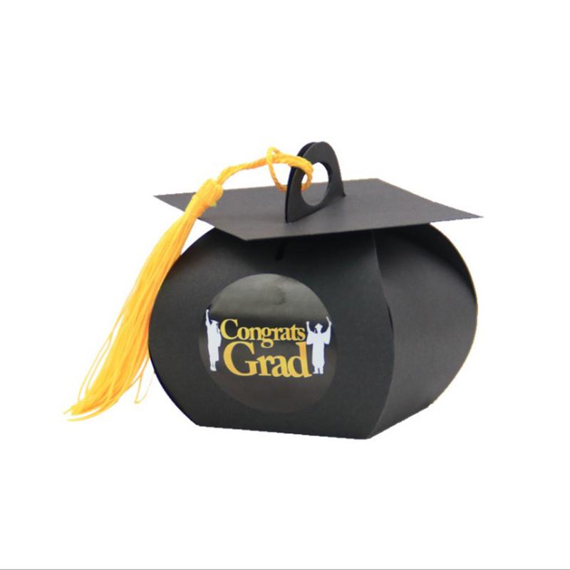 24 buc. Stil pălărie neagră, sărbătoare de absolvire, cutie de bomboane, ambalaj, cutie cadou